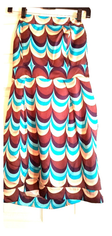 Multi colored strapless dress